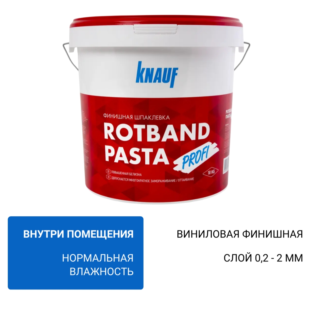 Финишная шпаклевка Кнауф Ротбанд Паста Профи (Knauf Rotband) 18 кг