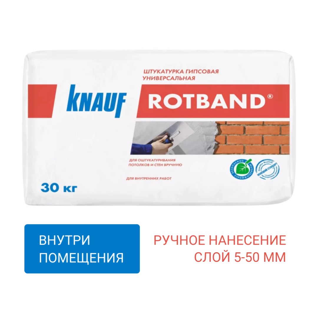Штукатурка гипсовая Кнауф Ротбанд (Knauf Rotband) 30 кг